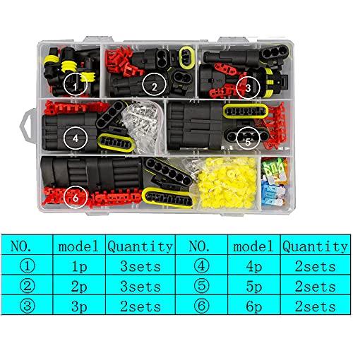 

1 Box Waterproof Car Wire Connector Plug 1-6P Fuse Electrical Equipment Mother Male and Female AMP Super Seal