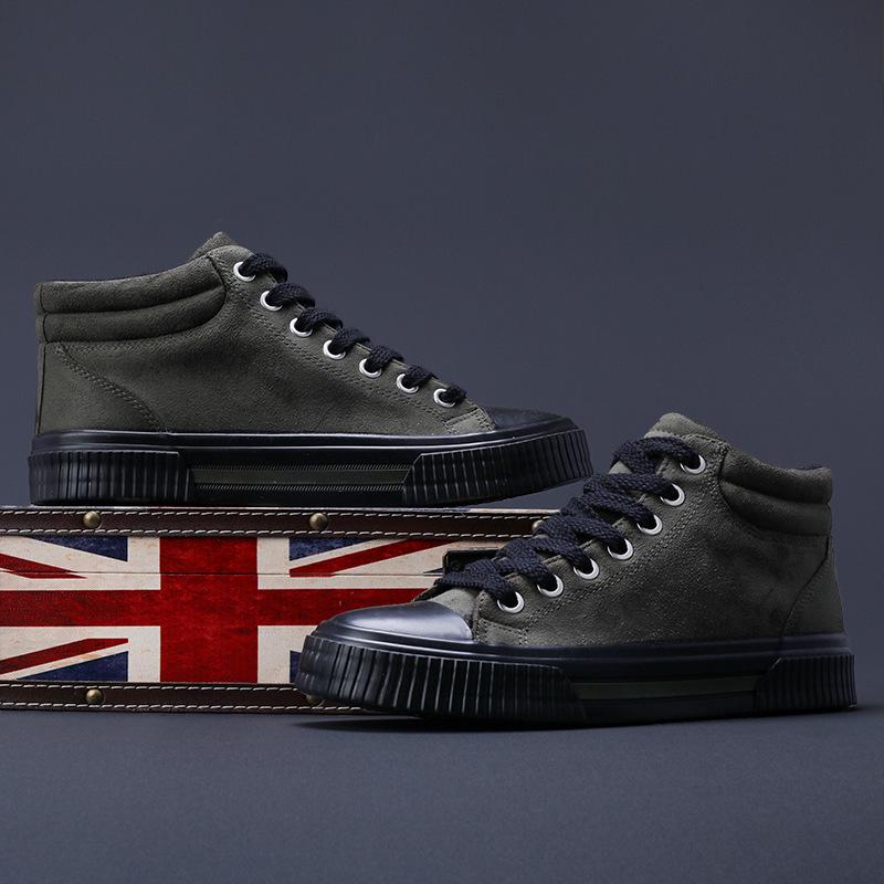 Herren Winter High Top Warme Samt Schnür Baumwollschuhe - Vielseitig, Bequem, Einfarbige