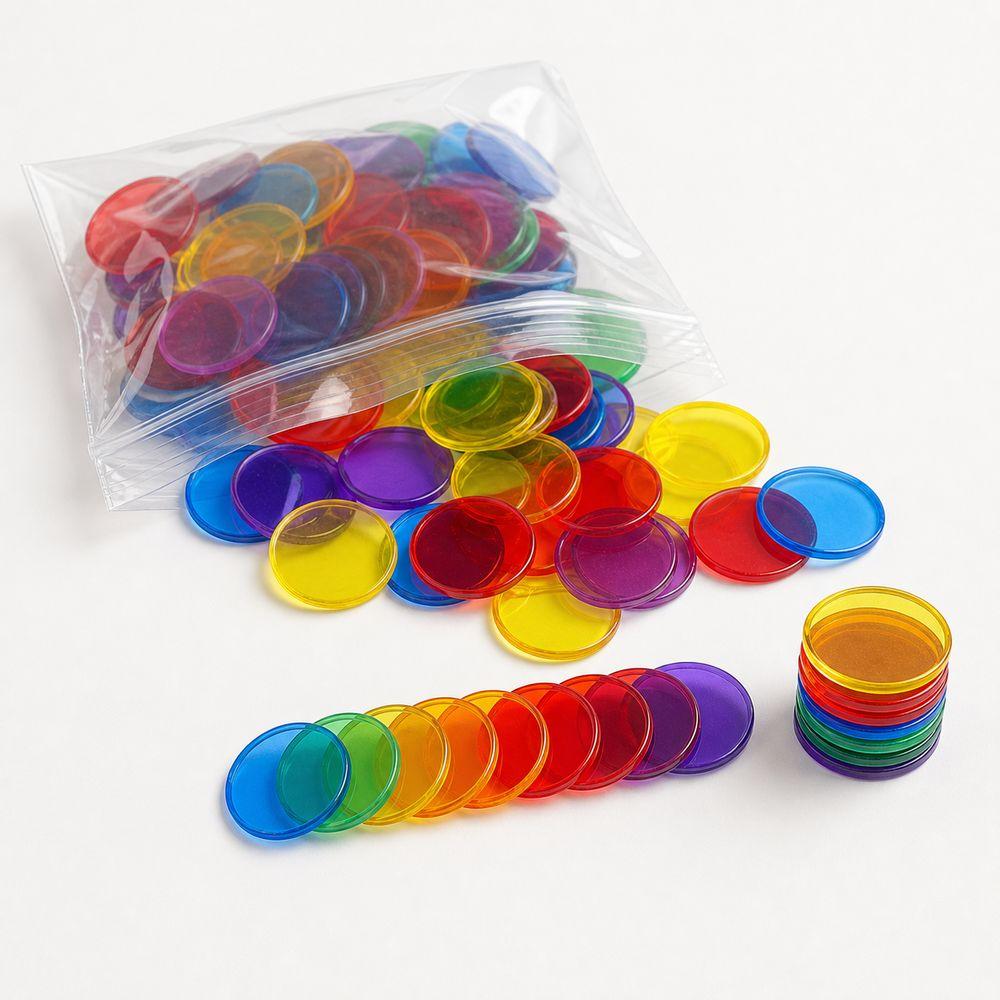 100Pcs Colorful Counting Chips 25mm Counting Tokens New Math Manipulatives Sorting Activities