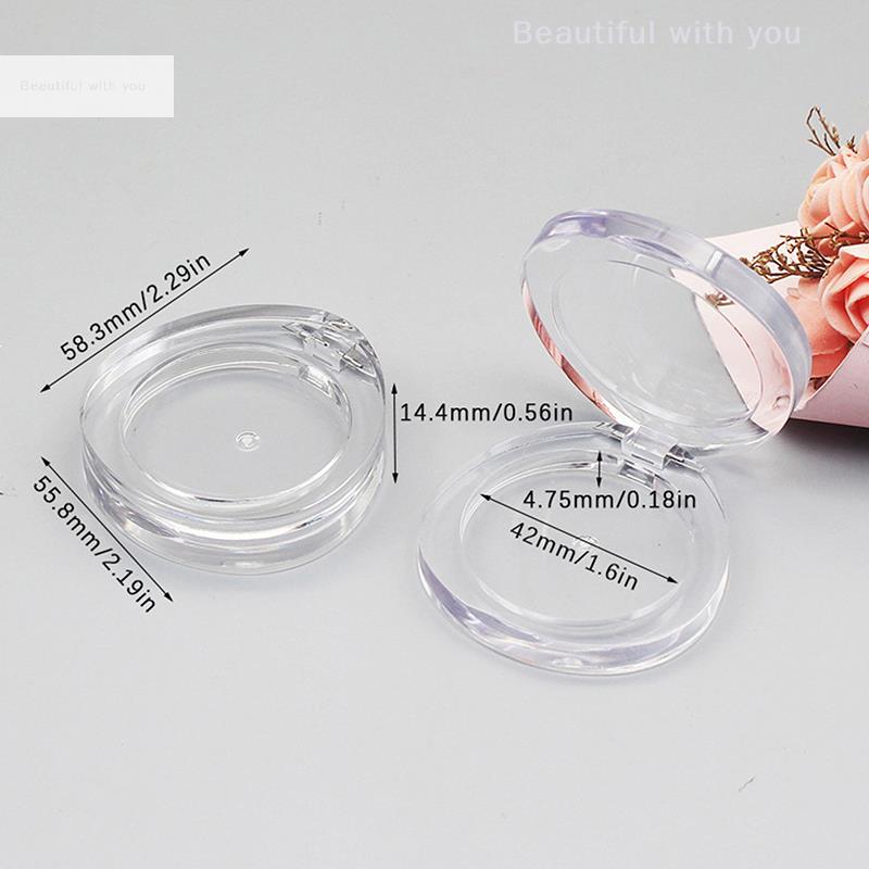1 Pc Portable Lightweight Empty Reusable Round Eyeshadow Box Blush Concealer Storage Case for Women Outdoor Shopping Travel