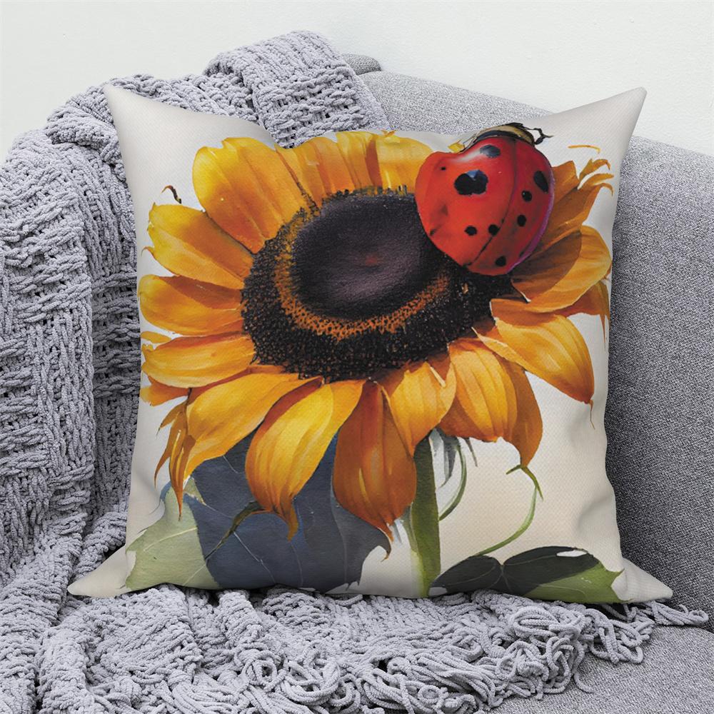 Sunflower Decorative Pillow Cover Cushion  Throw   for Sofa Car Living Room Decoration