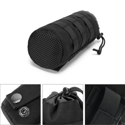 Taktische Wasserflaschentasche mit Kordelzug für Rucksackriemen-Tasche Schwarz