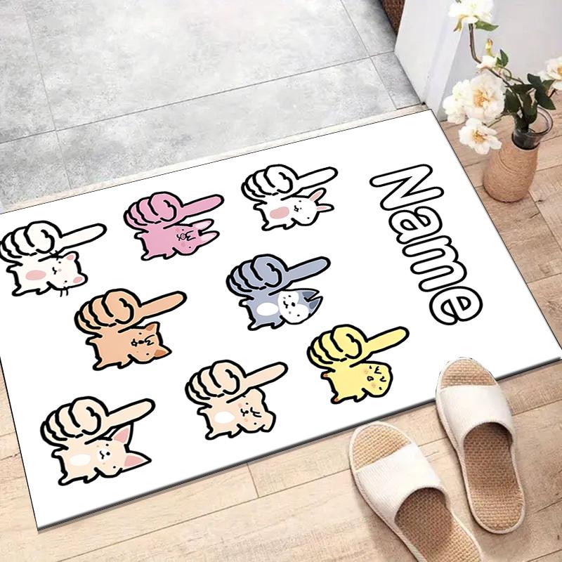 Custom Kpop Team Mat Personalized Name, Polyester Washable Indoor Entryway Rug, Gift for Christmas, Easter, Thanksgiving Day