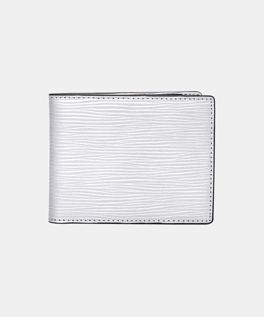 Matt Soft Embossed Cowhide Combination Wallet Silver