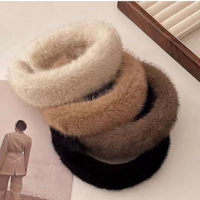 Luxury Lady Winter Mink Fur Headband For Women Lady Fashion Hair Hoop Furry Gift Autumn Winter Soft Fluffy Furry Hair Band