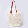 2026 New Arrival Women Large Capacity Woven Bag Lazy Literary Cotton Rope Shoulder Bag Versatile Commute Beach Tote Handbag