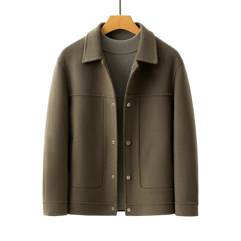 Men's Jacket Woolen Coat Autumn and Winter Casual Slim-fitting Trendy Handsome Double-sided Woolen Coat Men