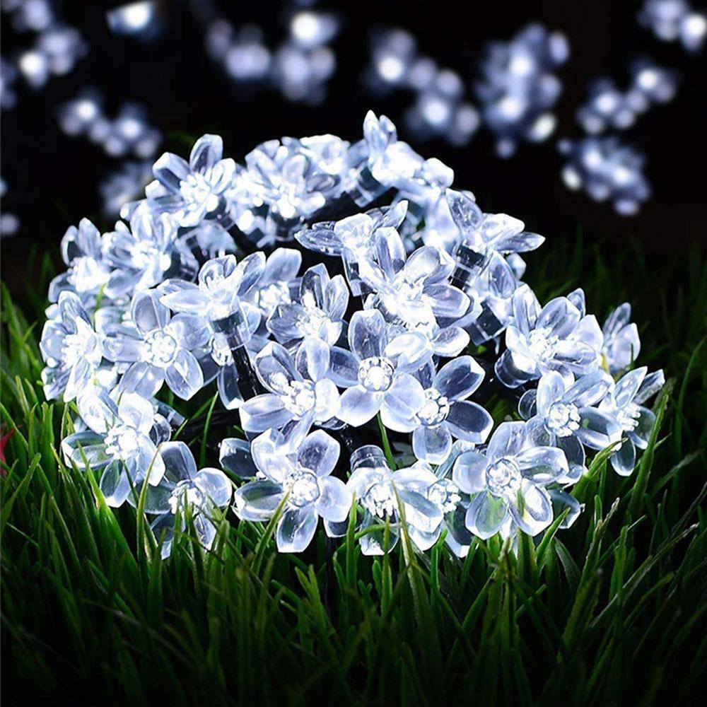 LED Solar String Christmas Lights IP65 Waterproof Flower Garden Blossom Party For Outdoor Home Wedding Holiday Decoration