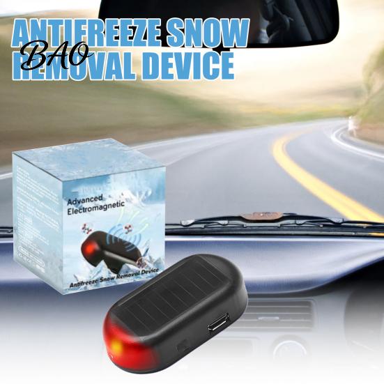 Winter Driving Safety Gadget Portable Solar Car Windshield De-Icer with USB Output, Electromagnetic Molecular Anti-Freeze Vehicle Antifreeze