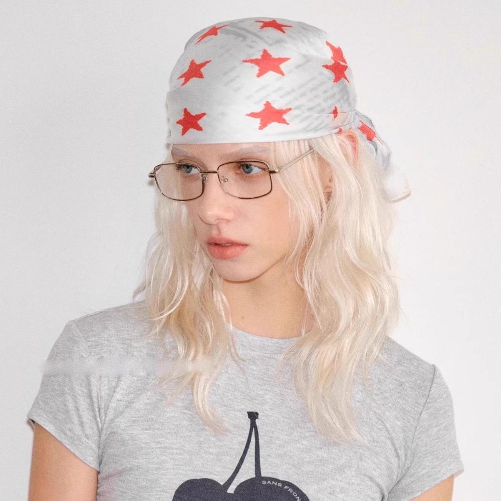 Star Leopard Print Headscarf All-match Punk Bandana Retro Y2k Print Turban  Spice Girls