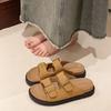 Muffin Thick-soled Birken One-word Drag Stepping On Shit 2025 Summer New Cool Slippers Women's Outer Wear with Skirt Beach Shoes