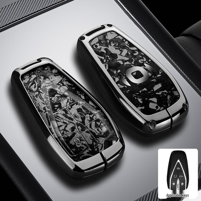 Changan Qiyuan A05/A06/A07 Schlüsseletui - Q05 125MAX Fernbedienung Metallgehäuse mit Leder-Druckknopf