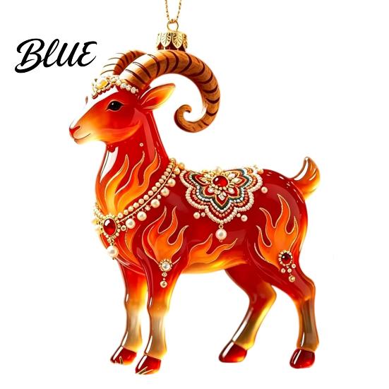 Decorative Hanging Ornaments for Tree 2PCS Christmas Goat Ornaments 2D Acrylic Festive Party Supplies Pendants Lightweight Holiday Home Decor