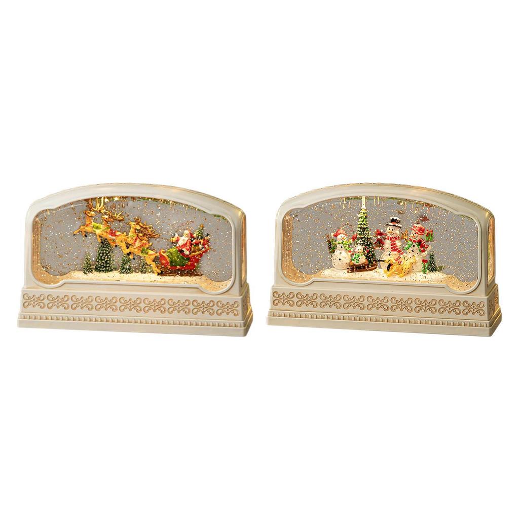 Lighted Christmas Snow Globe Tabletop Ornament Music Box Decorative Xmas Decor