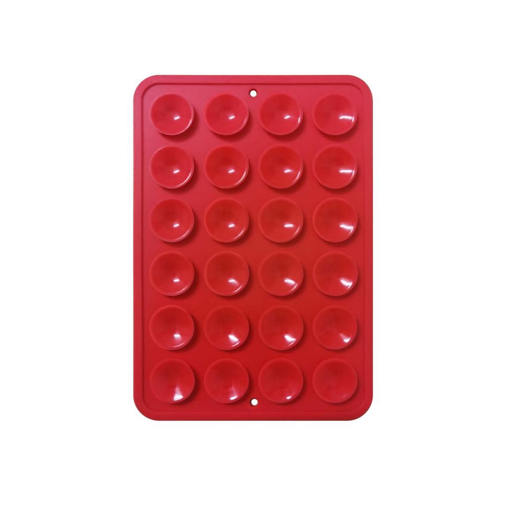 Black Silicone Anti-Slip Phone Stand: 24 Portable, Minimalist Suction Cup Stickers