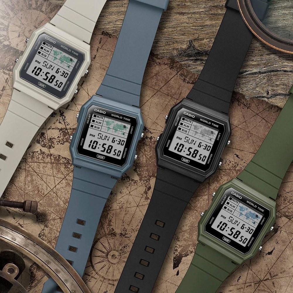 Casio World Time Digital Unisex Wristwatch LF-30W-3A Biomass Plastic Band Khaki Green