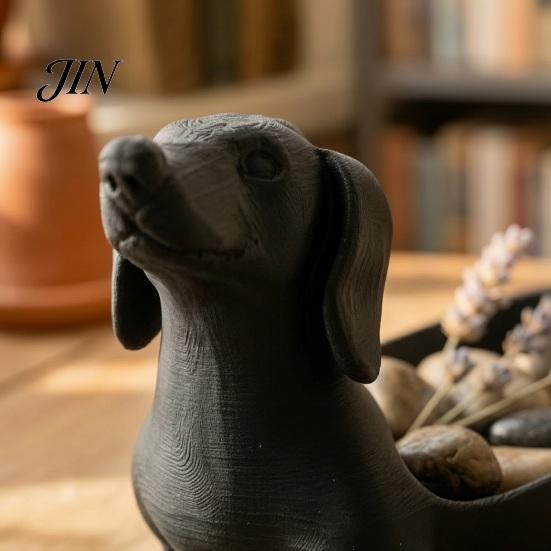 Kleiner Schmuckaufbewahrungsbehälter 3D-gedruckte Dackel-Schale für Schlüssel, Ohrringe, Kreativer Schreibtisch, Moderne Eingangsbereich-Dekoration, Organizer, Tischhunde-Dekoration