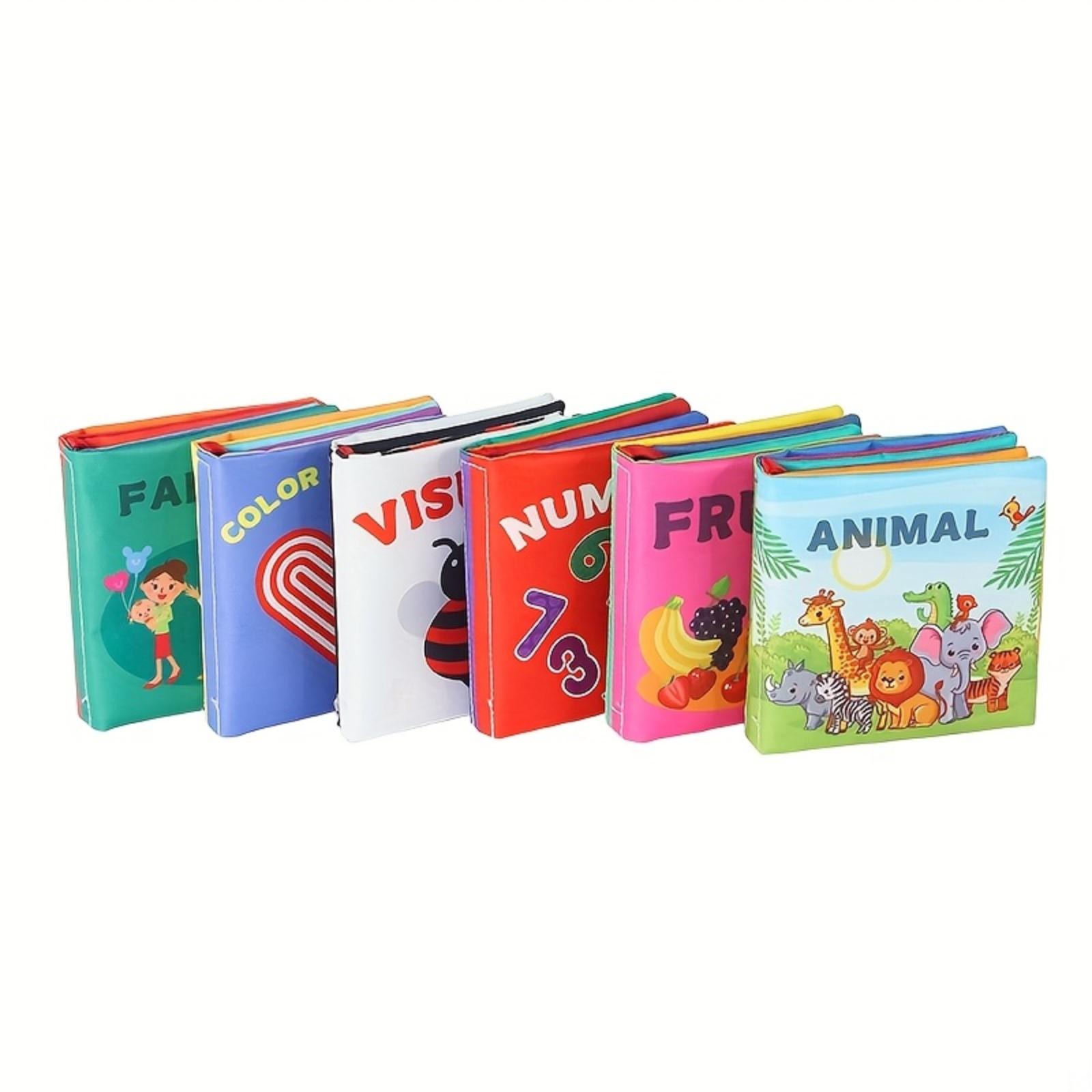 6PCS Baby Early Education Book Tear Off Cloth Book Set