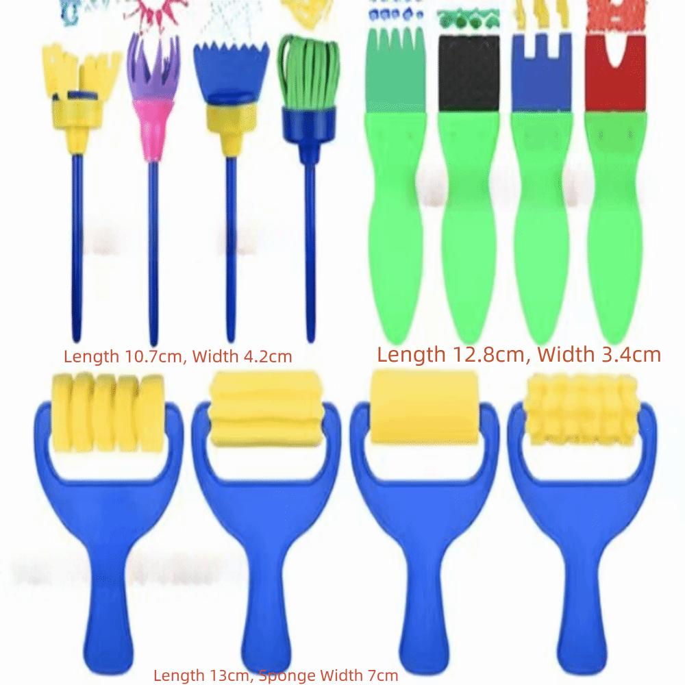 12PCS Roller & Stamp Combo Painting Sponge Brush Gentle Texture DIY Drawing Tools Handmade Painting