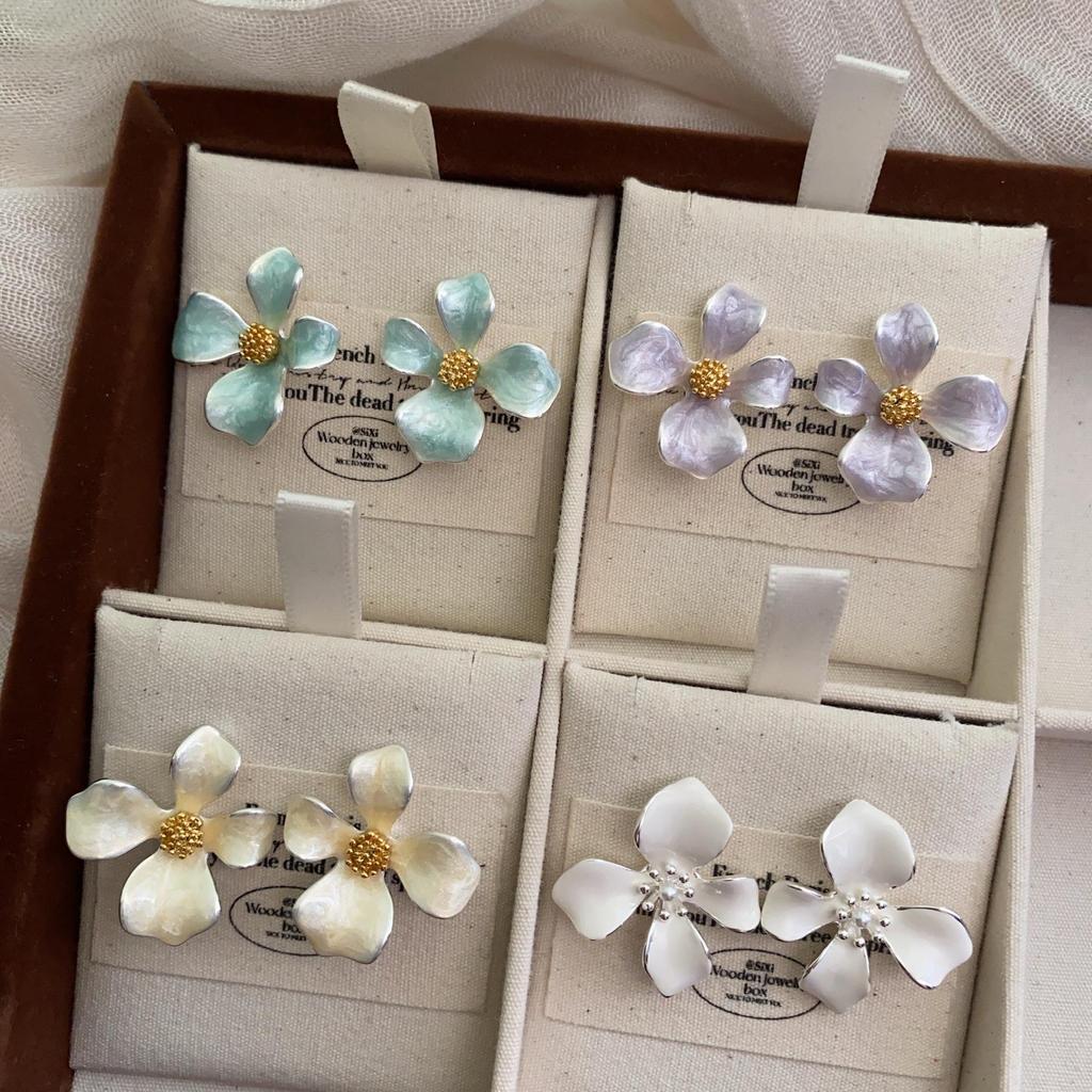 Romantic Hollow Big Flower Earrings 20 Simple And Elegant Mori Dopamine Wear Travel Exquisite Stud Earrings