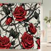 Beautiful Colorful Flower Floral Printed Shower Curtains Frabic Waterproof Polyester Decor Bath Curtain With Hooks 240X180Cm
