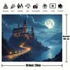 2D 1-piece Moon Castle with Mountain and Night Sky Background Fabric suitable for theme parties weddings and birthdays