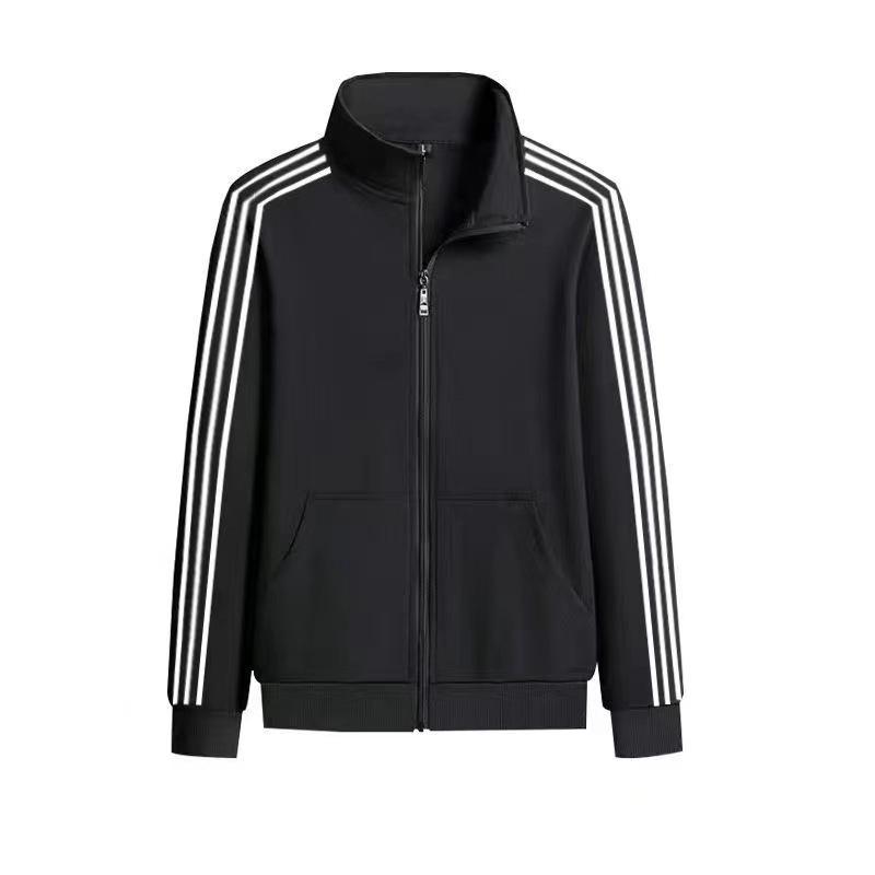 Men's Casual Sports Suit: Spring/Autumn Long-Sleeve Cardigan & Three-Bar Loose Two-Piece College Style