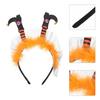 Halloween Witch Boot Headband Feather Tulle Hair Hoop with Bells Cosplay Party Costume Hair Accessories for Halloween Decoration