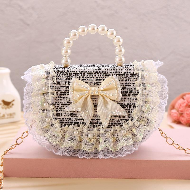 Fashionable and Cute Girl Princess Photo Decoration Lace Bow Crossbody Bag Children's Coin Purse Festival Gift