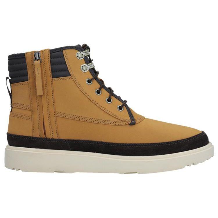 UGG Highland Leather Round Toe Lace-Up Short Boots Men Boots Wheat 1130729-WHST