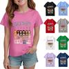 Kinder bedrucktes Rundhals Kurzarm Freizeit-T-Shirt