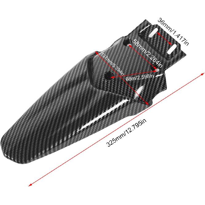 Fahrrad-Heckschutzblech in Carbonfaser-Optik passt für Talaria Sting X3 MX3 MX4 Minimiert die Auswirkungen von aufgewirbeltem Schlamm und Schmutz