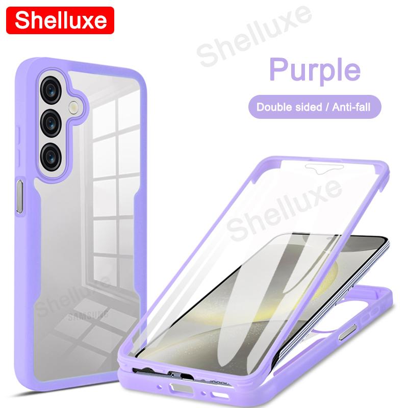 360 Full Body Front+Back Clear Case Shelluxe For Samsung A56 A36 A26 A06 A16 4G 5G Silicone Double Sided Shockproof Phone Cover