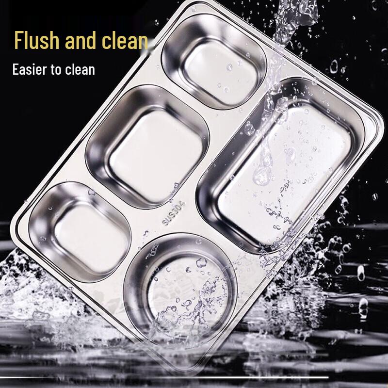 Homeglen 304 Edelstahl Sechs-Fächer Mittagstablett Set