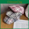 Grid Women Summer Beret Hat Short Brim Cotton Blend Material Sun Block Sunlight