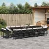 VidaXL 17-piece Garden Dining Set Cushions Black Braided Resin 3278189
