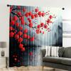 Spring Summer Curtains Red Plum Blossom Versatile Polyester Outdoor Decorations Perfect Bedroom Office Light Filtering Set Of 2 Made Decor