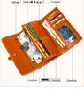 Women's Tri-Fold Genuine Leather Wallet: Large Capacity, Multiple Card Slots, Korean Style Coin Purse with Clasp.