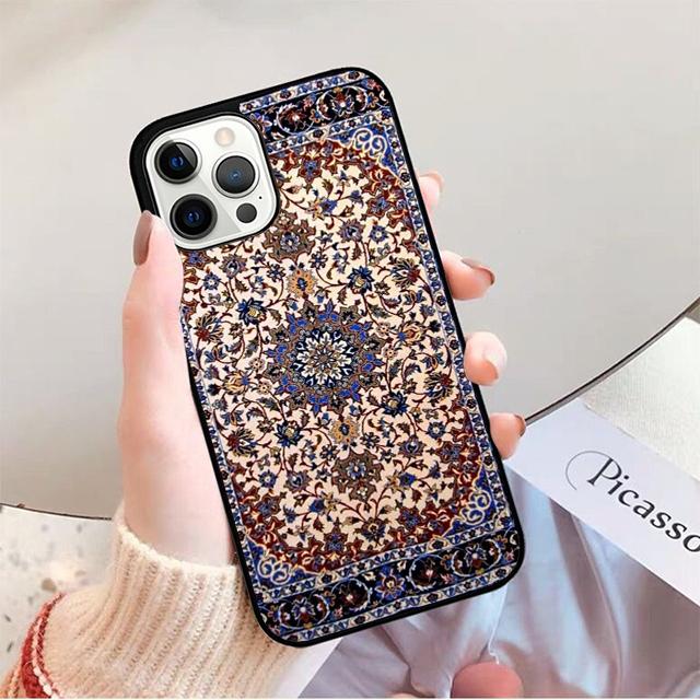 Persian Carpet Floral Pattern Phone Case For iPhone 17 Air 16 15 14 13 12 Pro Max Plus Max Cover Shell Coque
