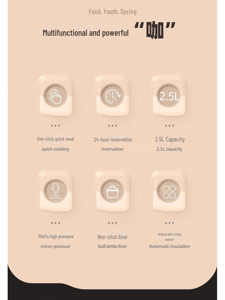 Miniaturowy szybkowar elektryczny Hemisphere 2,5 l, stal nierdzewna 304, dla 3 osób, wielofunkcyjny, kompaktowy rozmiar.