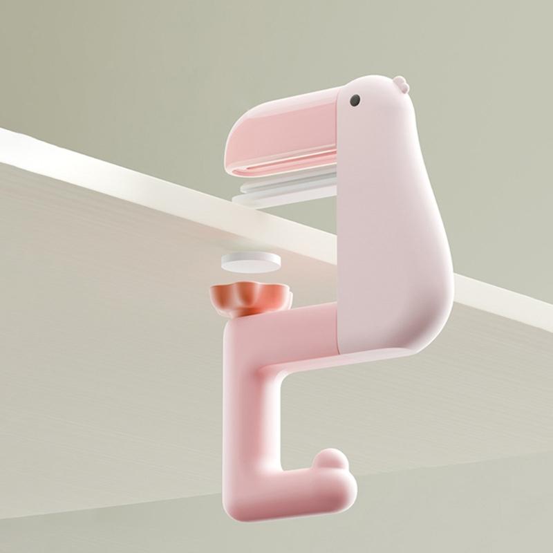 Pack of 2 Duck Shaped Space Saving Under Desk Schoolbag Hanger Bag Hanging Hook for Keys Umbrellas Cups Office Home Use