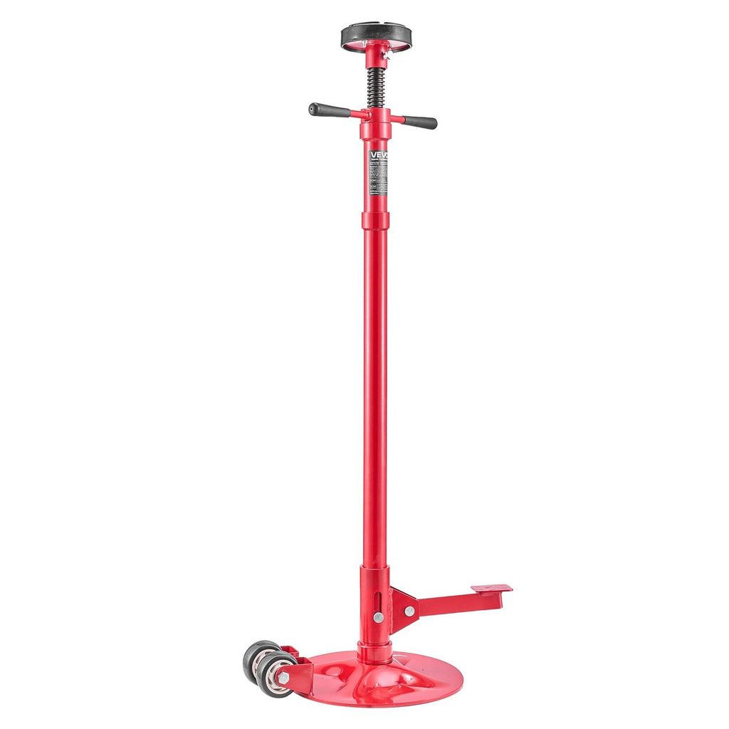 Underhoist Support Stand, 3/4 Ton Capacity Under Hoist Jack Stand with Two Wheels, Lifting from 1320 To 2032 Mm, Bearing Mounted Spin Handle, Foot