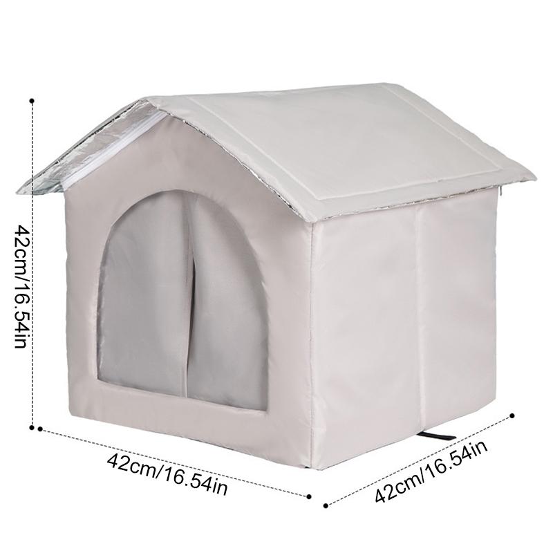 1Pc Aluminum Film Dog Oxford Cloth Warm Pet Air-conditioned House Convenient Cat Summer/Winnter Closed Pet Nest Large Space