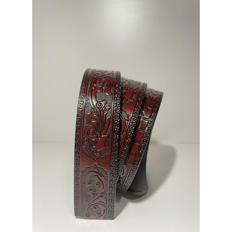Annual Automatic Buckle Strip, Genuine Leather Belt, High-End Embossed Whole Cowhide Without Buckle