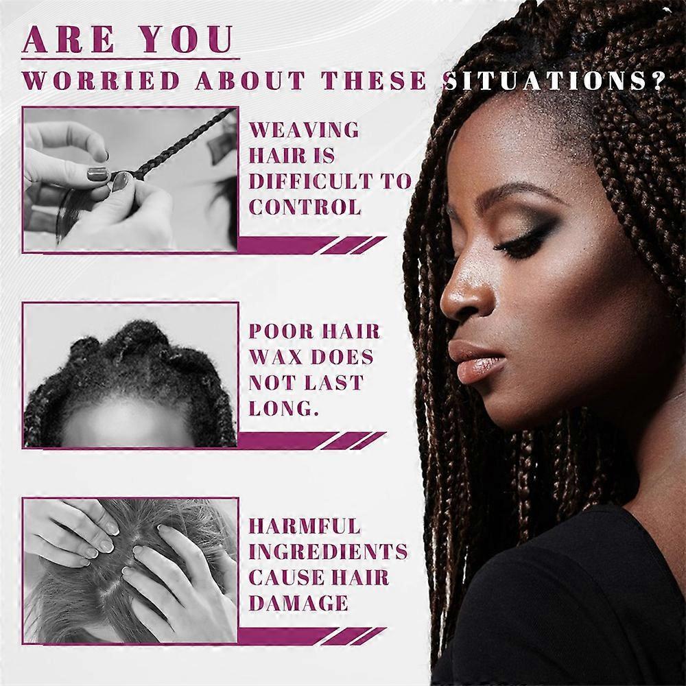 3X 100g Hold Styling Braiding Gel Natural Ingredients Hair Shaping Cream Edge Control Lasting Long Portable for All Hairstyles