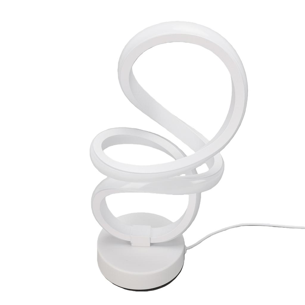 Spiral Desk Lamp LED Bedside Table Lamp with 3 Color Temperatures USB Powered Modern Night Light for Bedroom Office