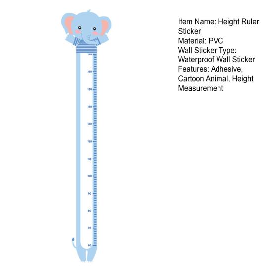 Cartoon Animal Height Measurement Sticker Peel Stick Self-Adhesive Bedroom Play Room Nursery Kindergarten Baby Growth Chart Ruler Decal