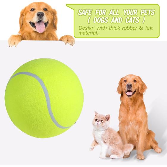 Susu & Wuwu Giant Tennis Ball for Dogs Yellow Big Tennis Ball for Dog Birthday Gift 9.5" Pet Toy Balls for Small/Medium/Large Dogs