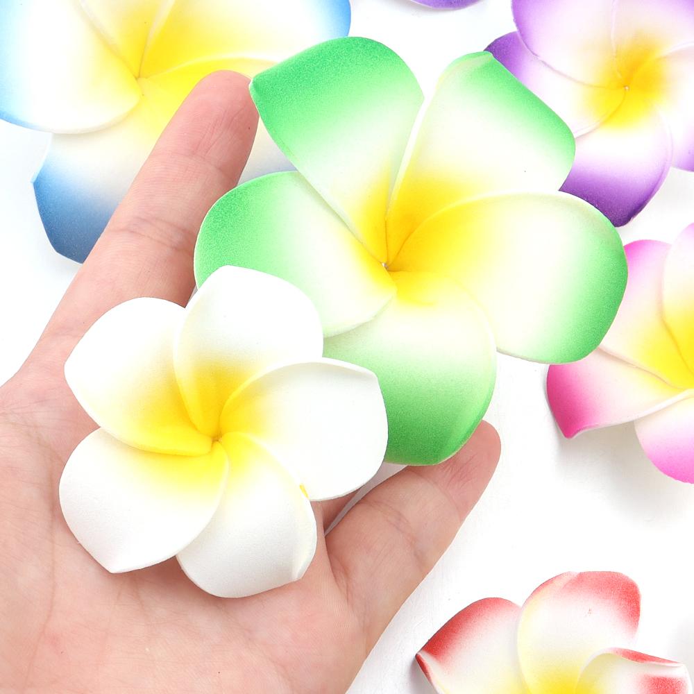 10pcs Foam Frangipani Flowers Colorful Hawaiian Aritificial Flowers Head For Home Wedding Party Hawaii Beach Vacation Gift Decor