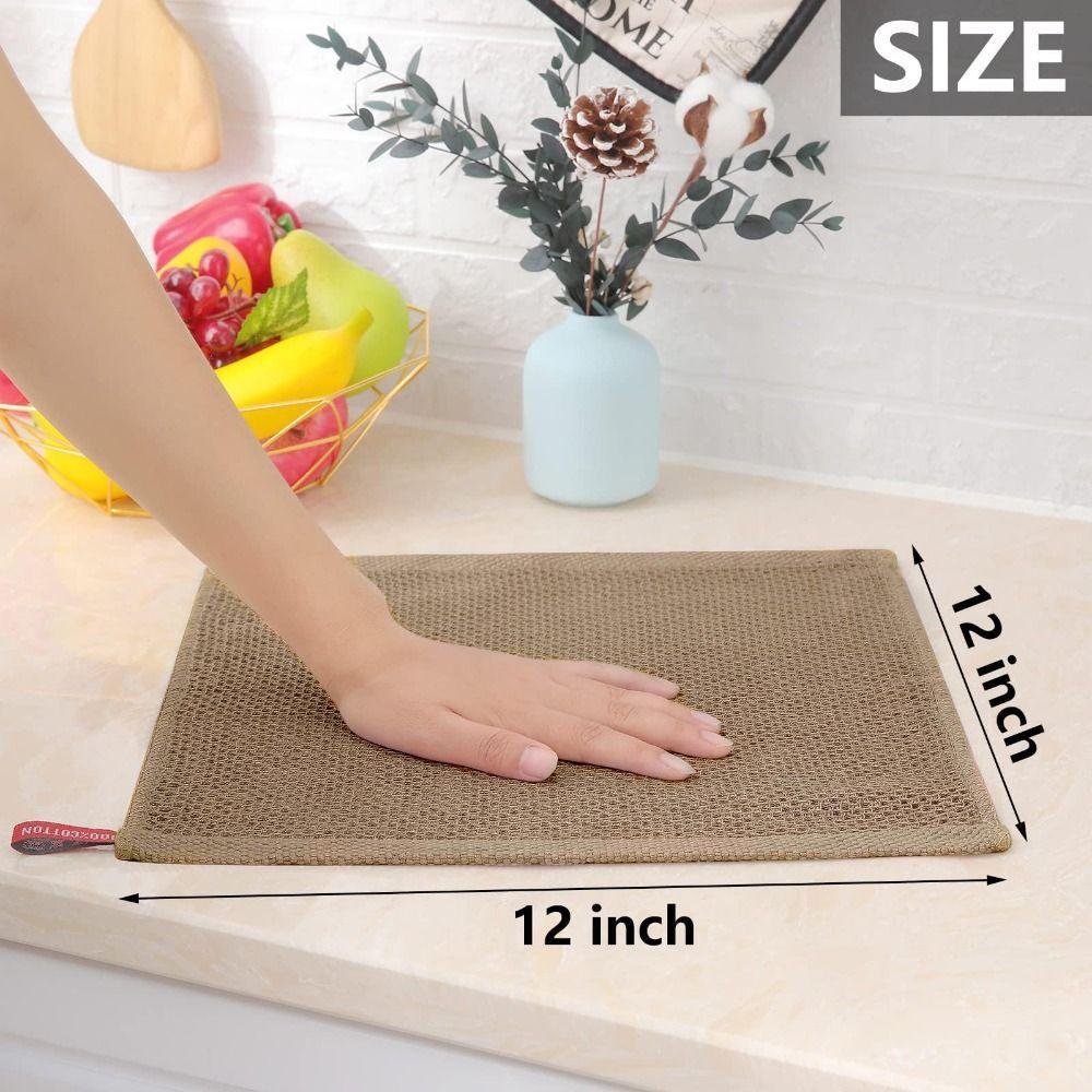 Weiche und saugfähige Baumwoll-Geschirrtücher Schnell trocknend 12 x 12 Zoll Lappen Waffelmuster Handtücher Küche